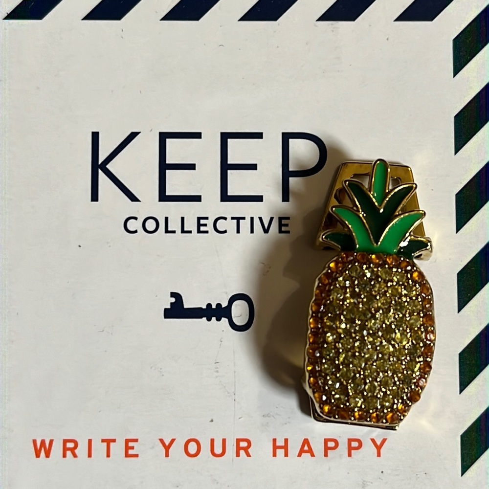 Keep collective pineapple focal charm excellent condition. Pave and enamel.
